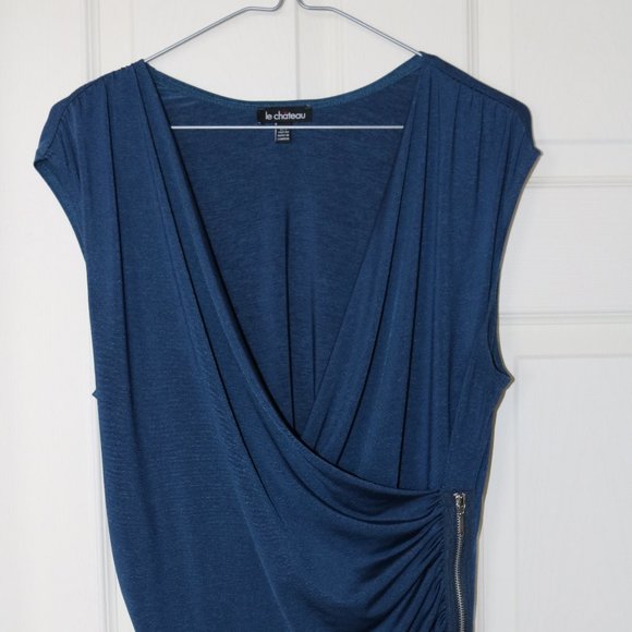 Le Chateau Sleeveless Top with Zipper Accent - Picture 1 of 6